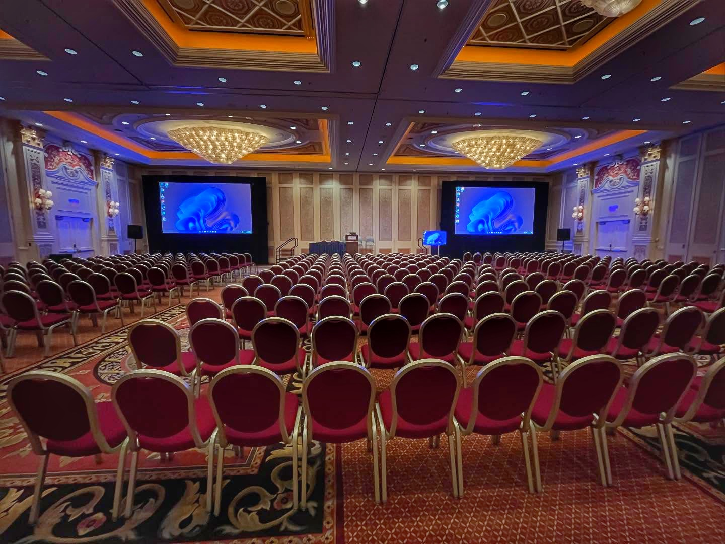 Corporate conference AV and live production setup
